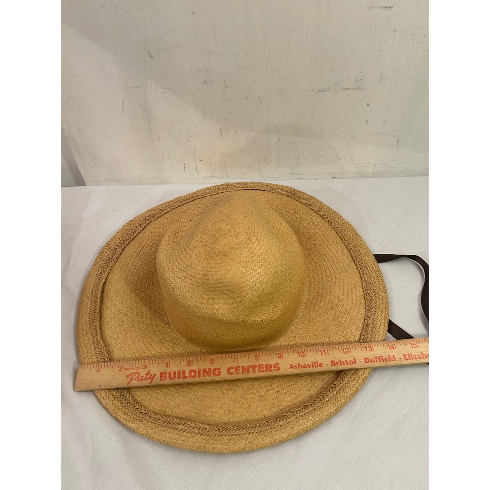 Fiesta Straw Sun Hat M Tan Wide Brim Gucci Ribbon Womens View 5